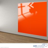 Glas Wand Paneel in Leuchtend orange 100x200 cm