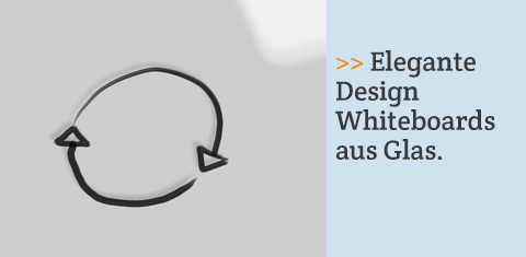 Elegante Design Whiteboards aus Glas.