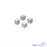 Set Glasmagnete Edelstahl-Optik Würfel 4 Stück